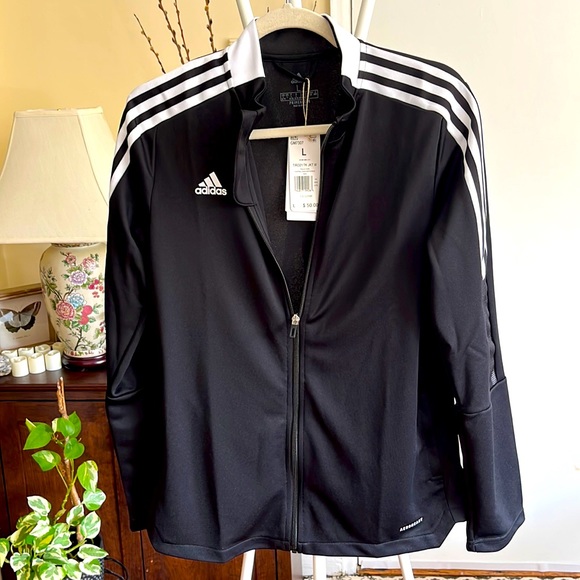 🤍🖤adidas Tiro21 Track Jacket Women’s -Black/White- L-NWT - Picture 5 of 15